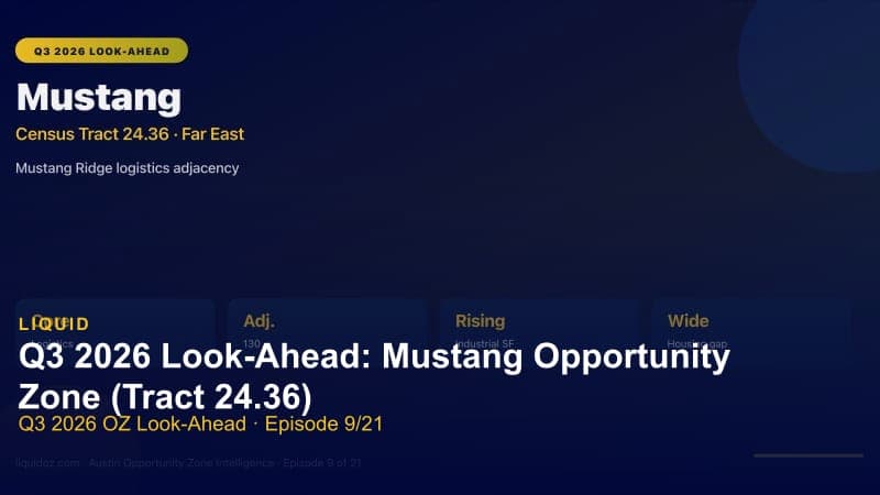 Q3 2026 Look-Ahead: Mustang Opportunity Zone (Tract 24.36)