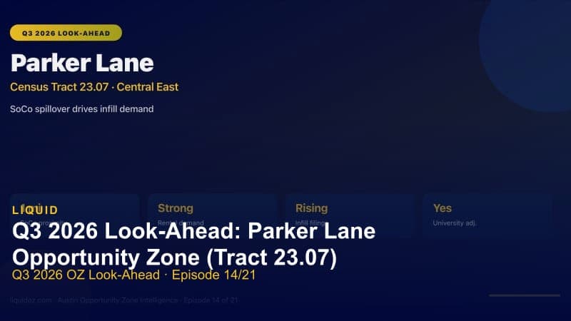Q3 2026 Look-Ahead: Parker Lane Opportunity Zone (Tract 23.07)